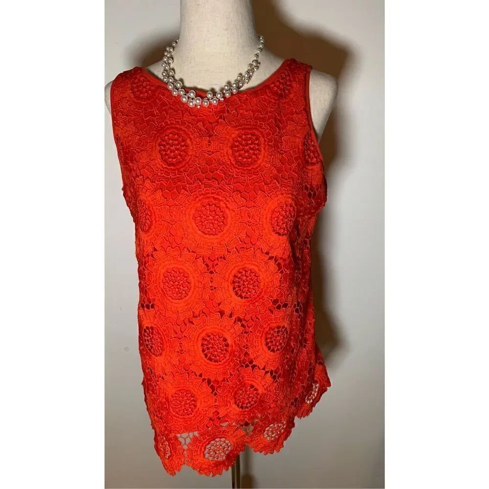 Loft sleeveless, orange, extra small shirt